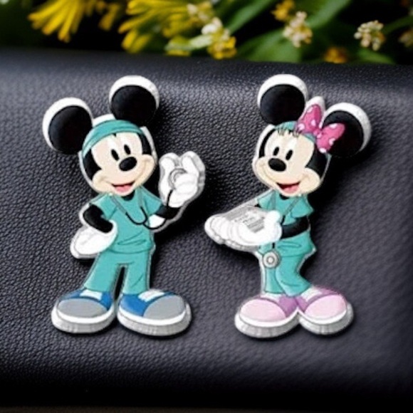 Medical Staff Mouse Ears Stud Earrings - Playful and Professional! 🩺 NWT Studs - Picture 1 of 4